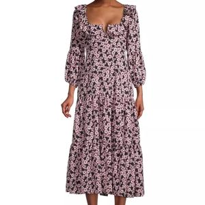 NWT Likely Bella Black Floral Midi Dress
